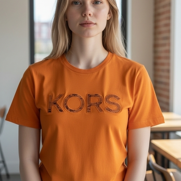 Michael Kors Tops - Michael Kors Vibrant Orange Short Sleeve Tee